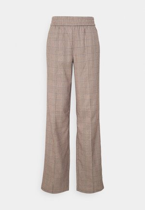 ONLPOPTRASH SUKI WIDE  - Trousers - demitasse checks:cloud dancer