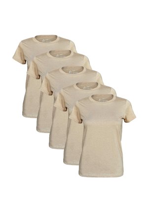 5 STÜCK O-NECK  - Basic T-shirt - beige