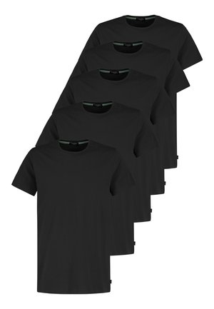 5ER-PACK KURZARM RUNDHALS - T-Shirt basic - schwarz