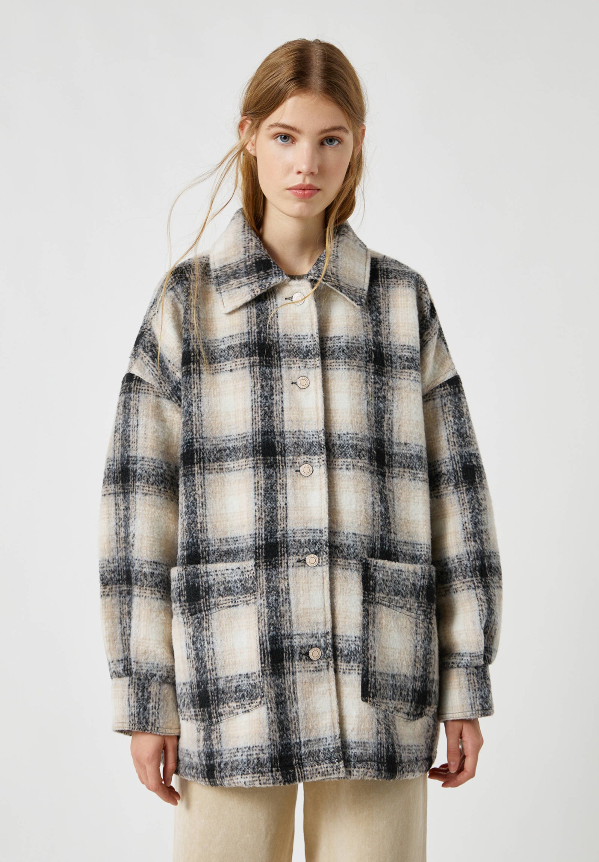 pull and bear checked jacket