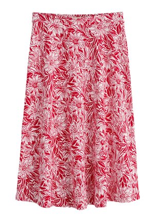 Seasalt Cornwall CALF - A-line skirt - red - stream flower scarlet
