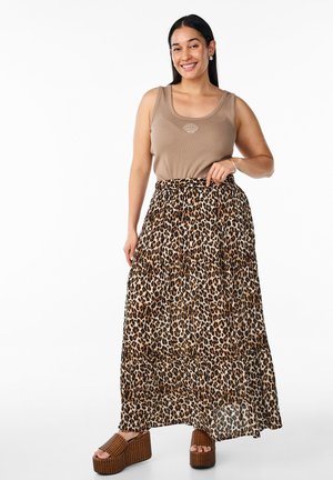 LANGER MIT GUMMIZUG AM BUND - Maxinederdele - leopard aop