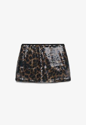 Terranova, GONNA FANTASIA ANIMALIER CON PAILLETTES - Gonna a campana - var beige