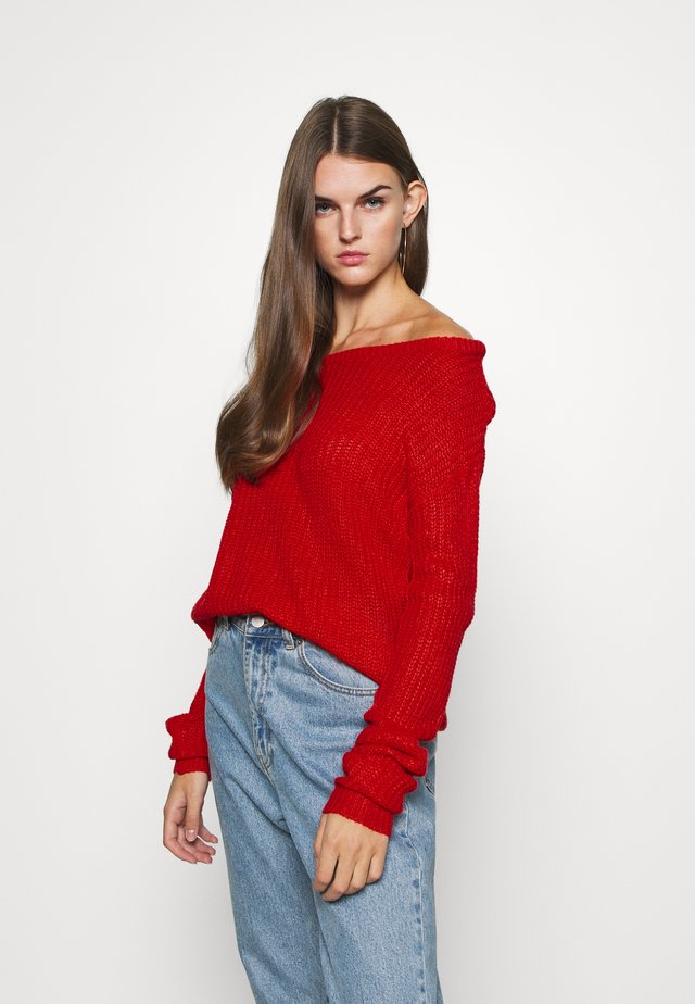 OPHELITA OFF SHOULDER JUMPER - Pullover - red