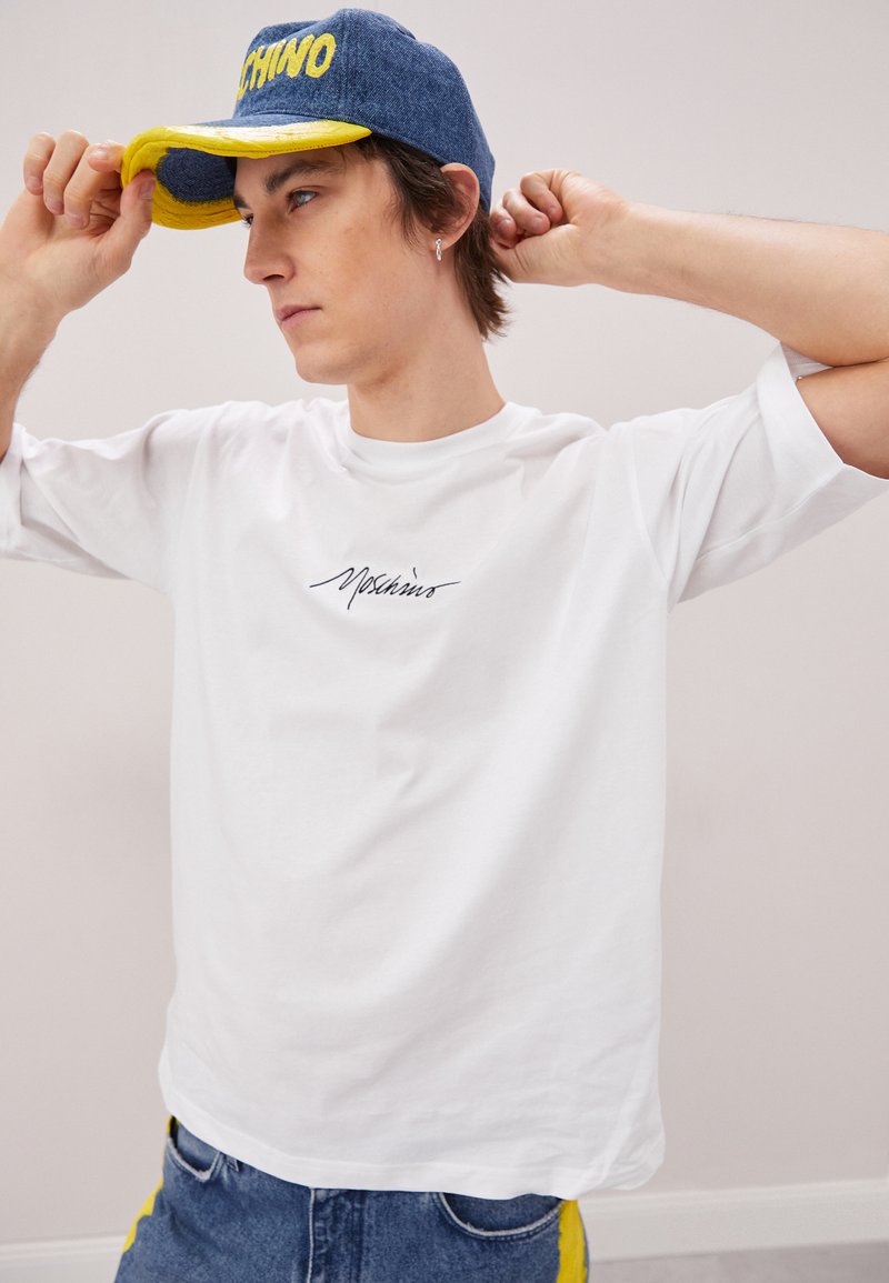 Moschino T-shirt neonato con stampa orsetti bianco multicolor