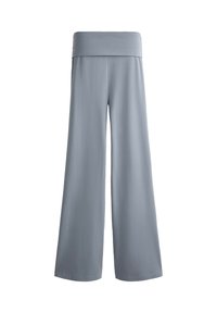 FOLDOVER WAIST COTTON BELND FLARE - Verryttelyhousut - blue/grey