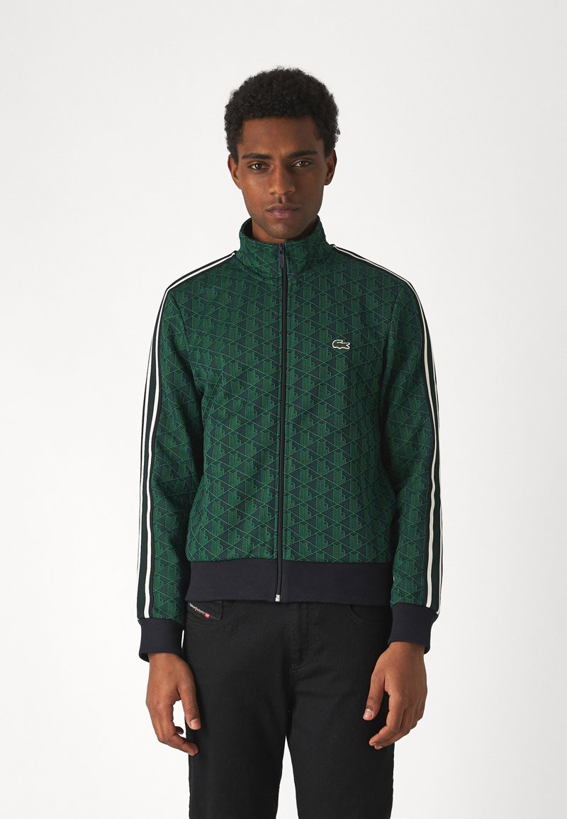 Lacoste - MONOGRAM TRACK JACKET - Tröja med dragkedja - navy blue/sorrel, Förstora