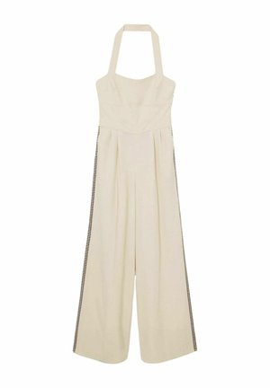 Reiss, PETITE FIT - VIOLA EMBROIDERY HALTERNECK WIDE LEG JUMPSUIT . - Buksedragter - cream