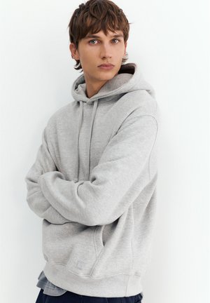 PULL&BEAR, BASIC - HOODIE - Mikina s kapucňou - light grey