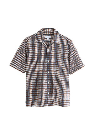 REGULAR FIT - WATERCOLOUR SHORT SLEEVE CHECK - Košeľa - navy blue