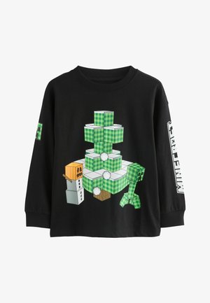 Next, REGULAR FIT LONG SLEEVE CHRISTMAS - Tričko s potlačou - black minecraft