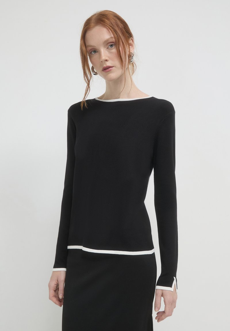 Calliope GIROCOLLO PROFILI CONTRASTO  - Maglione - nero
