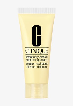 Clinique Dramatically Different Moisturizing Lotion Plus dans un tube jaune pâle avec texte noir et bouchon transparent.