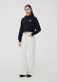 Terranova CROP PESANTE CON E SCRITTE - Felpa con cappuccio - nero