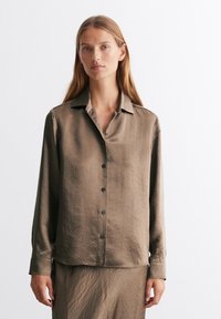 Marc O'Polo BLOUSE BOXY SHAPE COLLAR LONGSLEEVE SOLID - Hemdbluse - melted nougat