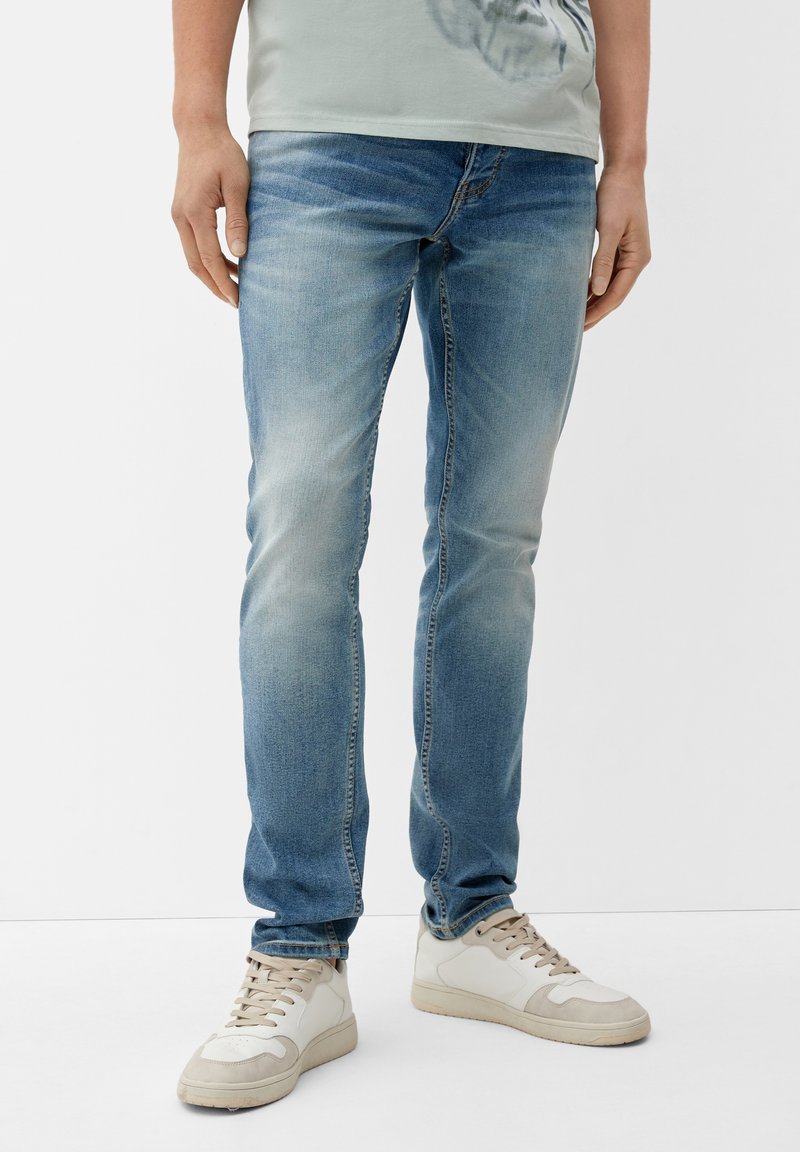 QS MEGAN ANKLE- REGULAR FIT HIGH RISE - Straight leg jeans - blau/stoneblue