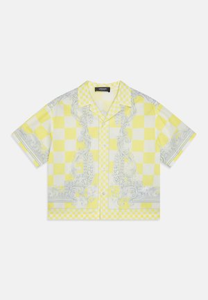 Versace FASHION SHOW CAPSULE INFORMAL SHIRT BAROCCO DAMIER - Koszula - pale yellow/bianco/silver