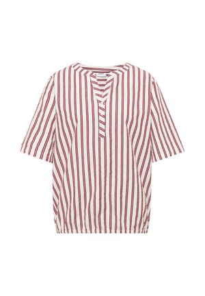 Cecil, HALBARM BLUSE MIT SPLIT NECK UND STREIFEN - Blouse - russet red