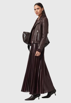 AllSaints DALBY BIKER - Usnjena jakna - oxblood red