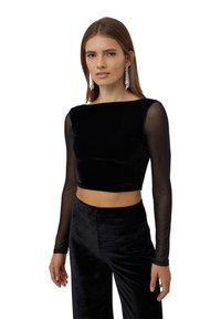 Terranova CROP CON SCOLLO AMPIO SUL RETRO - Maglietta a manica lunga - nero