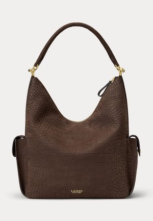 Lauren Ralph Lauren, CROC-EMBOSSED LARGE BLAIKE SHOULDER BAG - Τσάντα χειρός - chestnut brown