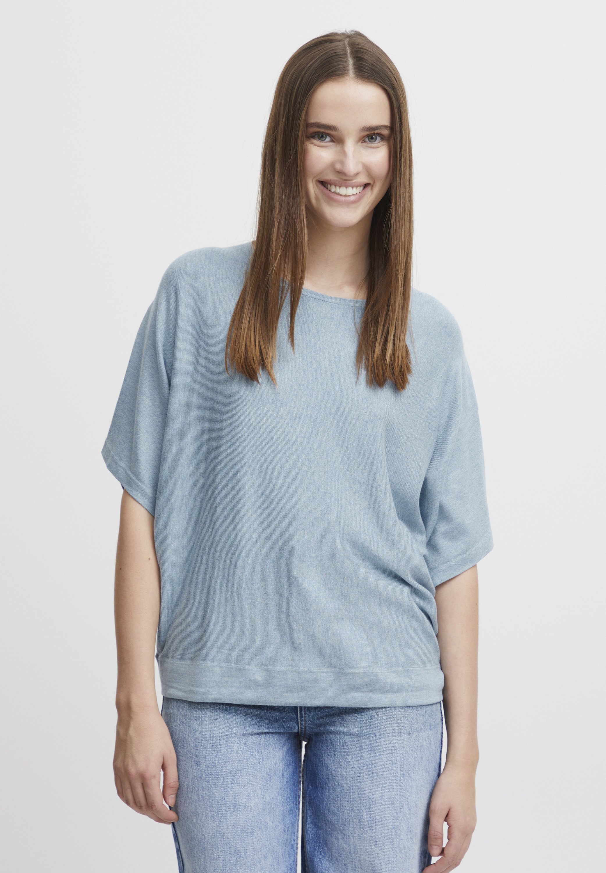 売れ筋商品|||ビーヤング Tシャツ レディース トップス BYMMPIMBA - Basic T-shirt - blue bell melange b.young by Zalando BYMMPIMBA - T-Shirt basic - blue bell