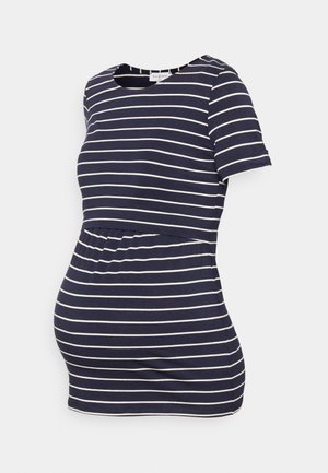 LINE - T-shirt estampada - navy blue/off white