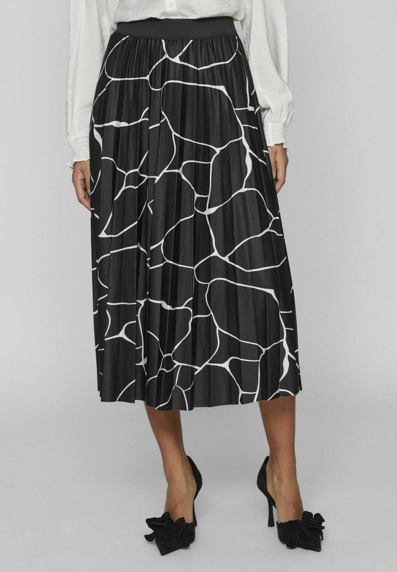 VILA VINITBAN MIDI NOOS - A-snit nederdel - black