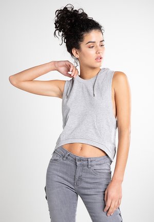 LADIES HOODED TERRY TANK - Top - grey