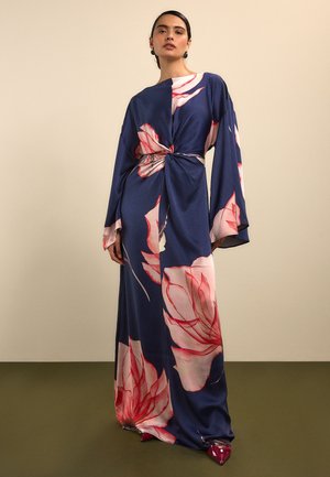Next REGULAR FIT - TWIST FRONT TEXTURE - Maxi-jurk - navy floral