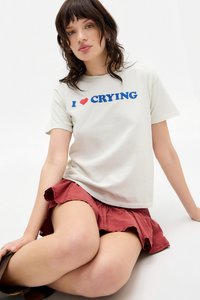 BDG Urban Outfitters CRYING BABY - Marškinėliai su spaudiniu - white