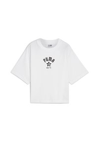Puma CLASSICS RELAXED - Print T-shirt - white
