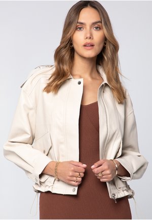 Faux leather jacket - cream