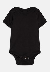 Svart kortermet bodysuit laget av myk bomull. Har rund hals og tre trykknapper i bunnen for enkel påkledning.