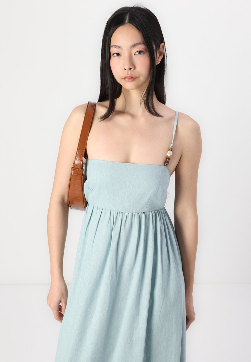 Abercrombie & Fitch Tie-Back Babydoll Maxi Dress - Occasion wear - light  blue - Zalando.ie