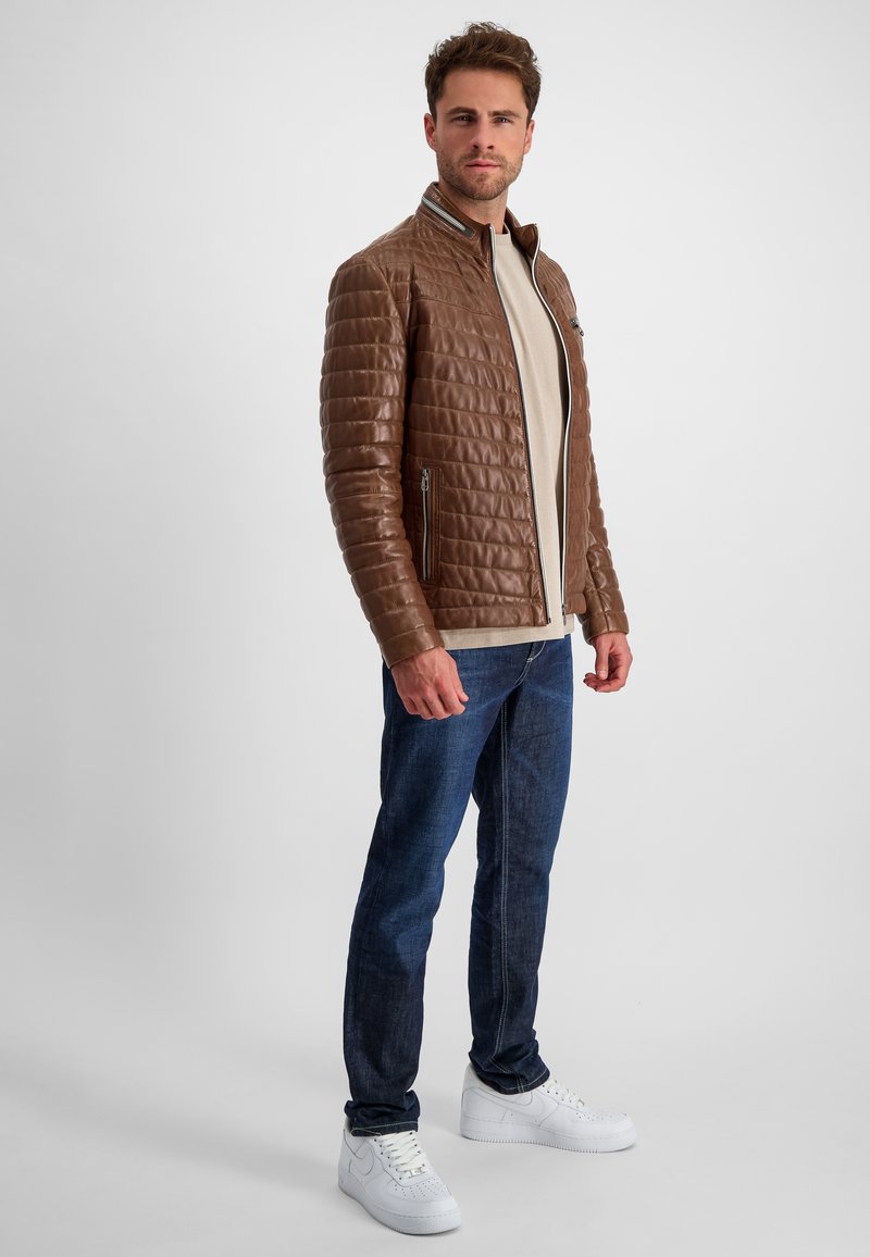 Milestone MS-DAMIANO - Lederjacke - dunkel cognac/cognac - Zalando.de 