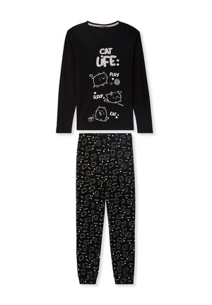 Terranova SET CON GATTI - Pigiama - nero