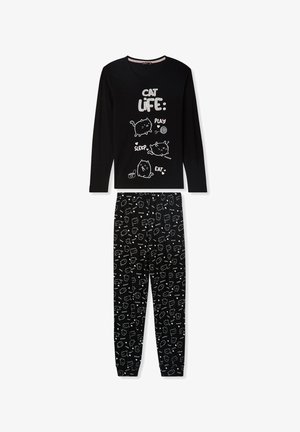Terranova SET CON GATTI - Pigiama - nero
