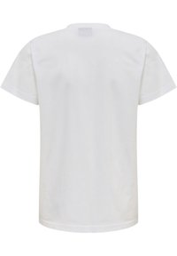 Hvid bomulds t-shirt med rund hals, korte ærmer og lige kant. Glat tekstur uden synlige mønstre eller grafik.