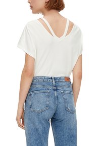 s.Oliver MIT CUT OUTS - T-Shirt basic - ecru