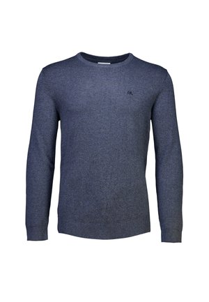 Lindbergh ECOVERO L/S O-NECK - Striktrøje - dk blue blend