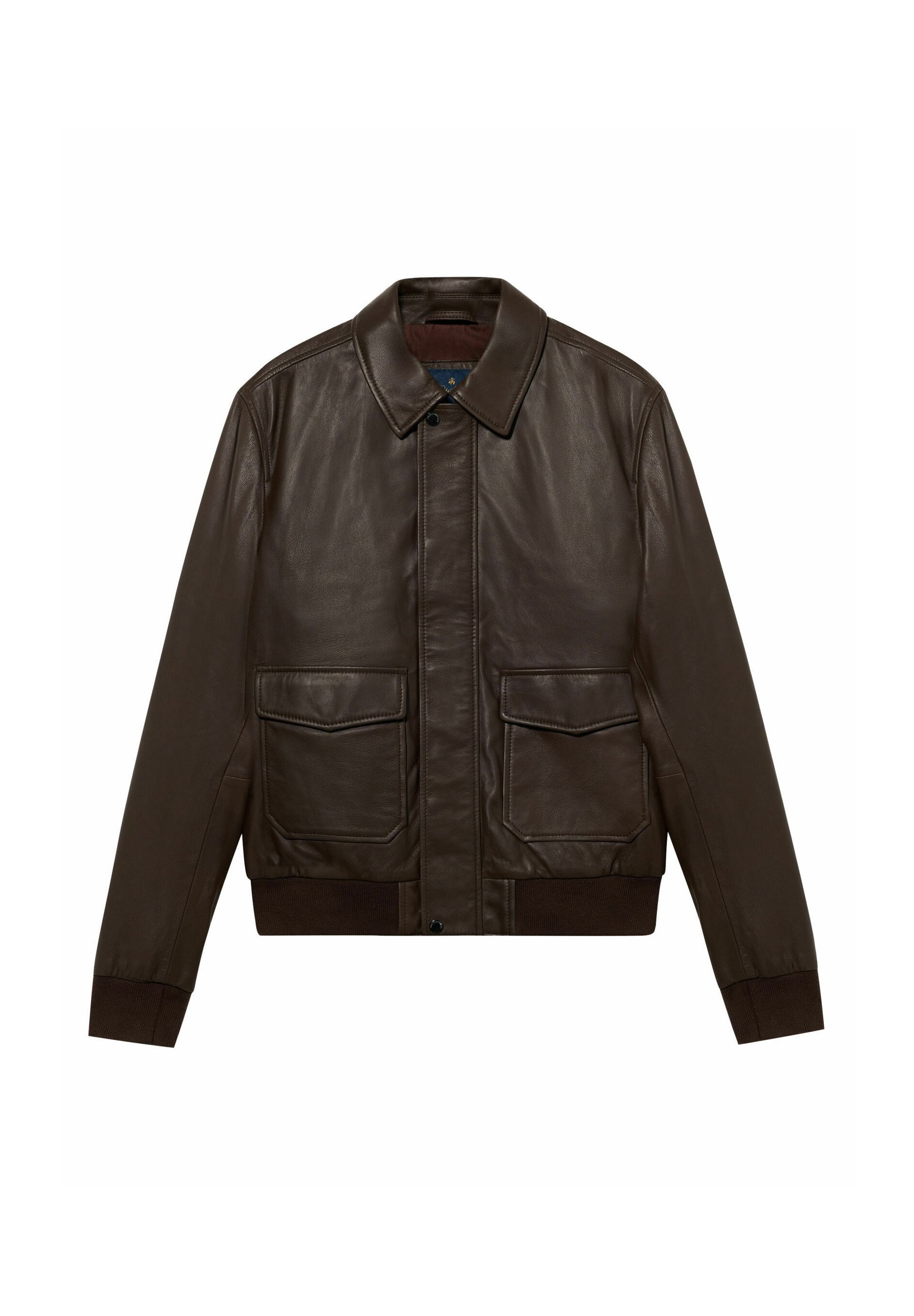 Brooks Brothers Leather jacket - dark brown - Zalando