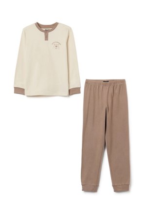 REGULAR FIT SET - Conjunto de pijama - beige brown
