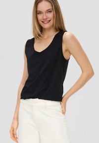 s.Oliver MIT HÄKELSPITZEN-DETAILS - Top - schwarz