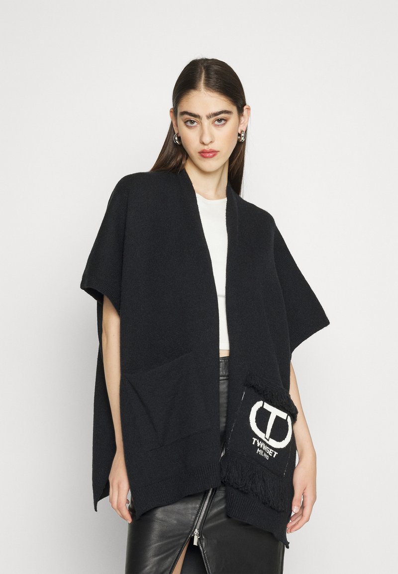 Poncho Moschino Donna Nero - Lavabile A Mano, Manica Lunga, Stile Garza - Foto 7