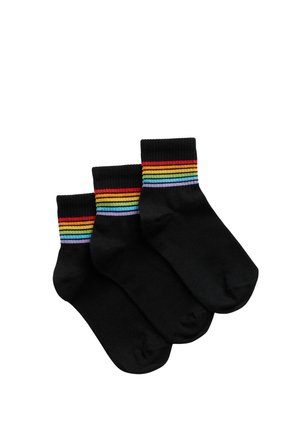 3PACK MID ANKLE - RAINBOW - Socks - black