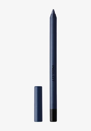 Crayon eye-liner bleu avec pointe noire et bouchon bleu assorti, étiqueté avec le nom de la marque "INGLOT" sur fond blanc.