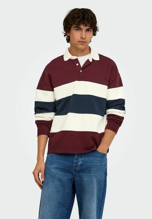 Only & Sons, ONSBENEDICT LS RUBGY RLX SWEAT POLO - Felpa - bordeaux