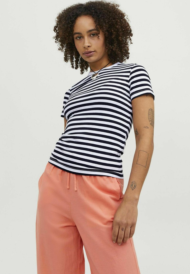 JJXX JXGIGI STR SS STRIPE JRS SN - Marškinėliai su spaudiniu - bright white