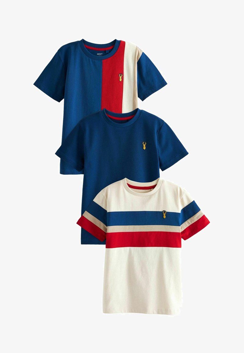 Next 3 PACK - REGULAR FIT - T-shirts print - red blue textured